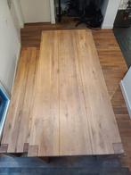 Eiken Eettafel met Bankje - 220cm, Huis en Inrichting, Eikenhout, 200 cm of meer, Zo goed als nieuw, Vijf personen of meer