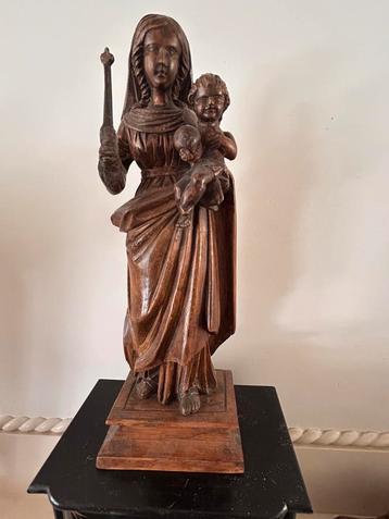 Houten Madonna met Kind, moeder met kind, Maria beschikbaar voor biedingen