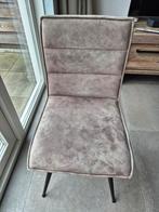 Eetkamerstoelen 4 stuks, Nubuck leer, taupe kleur, Huis en Inrichting, Stoelen, Ophalen, Overige kleuren, Leer, Zo goed als nieuw