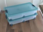 2 Opbergboxen voor onder bed, Doe-het-zelf en Verbouw, Kratten en Dozen, Ophalen, Gebruikt, 40 tot 60 cm, 75 tot 100 cm