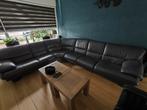 Echt leren hoekbank, onverwoestbaar, donkerblauw, Huis en Inrichting, Banken | Complete zithoeken, Ophalen, Gebruikt, Leer
