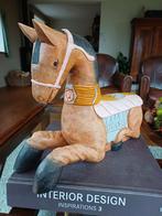 Franse brocante oud groot paard hout handpainted deco, Antiek en Kunst, Ophalen of Verzenden