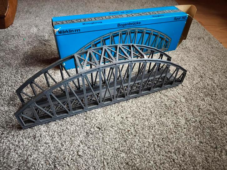Vintage Märklin Boogbrug HO - Compleet met doos!, Hobby en Vrije tijd, Modeltreinen | H0, Zo goed als nieuw, Brug, Tunnel of Gebouw