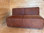 Zgan: Cognac bruin 2 zitsbank / bankje, Ophalen, 150 tot 200 cm, Tweepersoons, 75 tot 100 cm