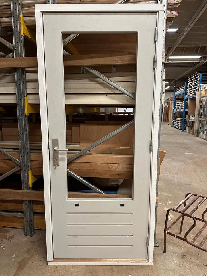 Achterdeur met kozijn, Doe-het-zelf en Verbouw, Deuren en Horren, Nieuw, Buitendeur, 200 tot 215 cm, Hout, Ophalen