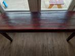 Sidetable bijzettafel tafeltje bank bankje hout gegraveerd, Ophalen, Gebruikt, 25 tot 50 cm, Rechthoekig