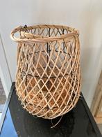 Mand 40 cm met windlicht, Ophalen, Zo goed als nieuw, Rond, Riet
