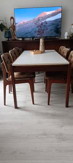 Vintage Pastoe Eettafel - Gewolkt Formica Blad, Ophalen, Gebruikt, 50 tot 100 cm, 150 tot 200 cm