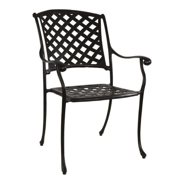 Tuinstoel giet aluminium 43 x 63 x 91 cm kleur zwart, Huis en Inrichting, Stoelen, Nieuw, Eén, Zwart, Ophalen of Verzenden