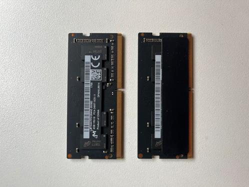 2x 4GB Micron DDR4 Laptop RAM – 2400MHz SODIMM (Total 8GB), Computers en Software, RAM geheugen, Zo goed als nieuw, Laptop, DDR4