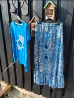 MS mode rok met print maat 40 Elvira bijpassend shirt, Blauw, Maat 42/44 (L), Ophalen of Verzenden, Zo goed als nieuw