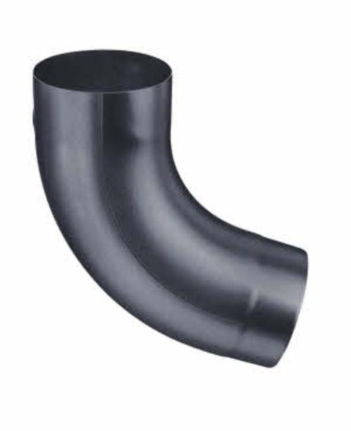 Zinken Bocht voor een zwarte regenpijp ø80mm 85, Doe-het-zelf en Verbouw, Buizen en Afvoer, Nieuw, Bochten, Zink, Minder dan 2 meter