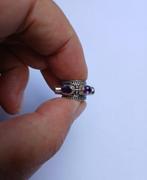 Exquiese Mendak Bali Sterling Zilver Violette Stenen MKK70, Antiek en Kunst, Verzenden