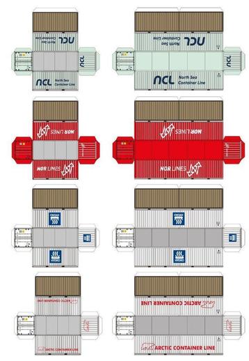 Bouwplaten voor Noorse containers, schaal N beschikbaar voor biedingen