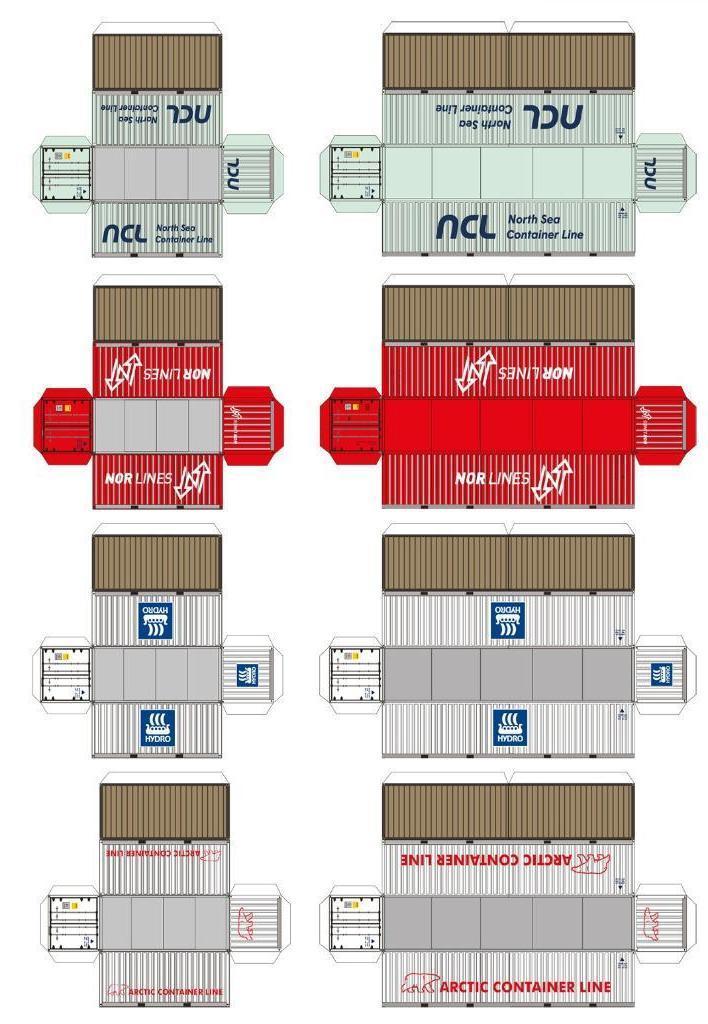 Bouwplaten voor Noorse containers, schaal N, Hobby en Vrije tijd, Modeltreinen | N-Spoor, Nieuw, Overige typen, Gelijkstroom, Ophalen