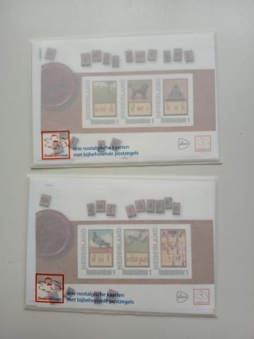 Nostalgische kaarten met bijbehorende postzegels beschikbaar voor biedingen