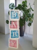 Geboorte versiering baby blokken geboortebord  babyshower, Ophalen of Verzenden, Zo goed als nieuw, Geboortebord