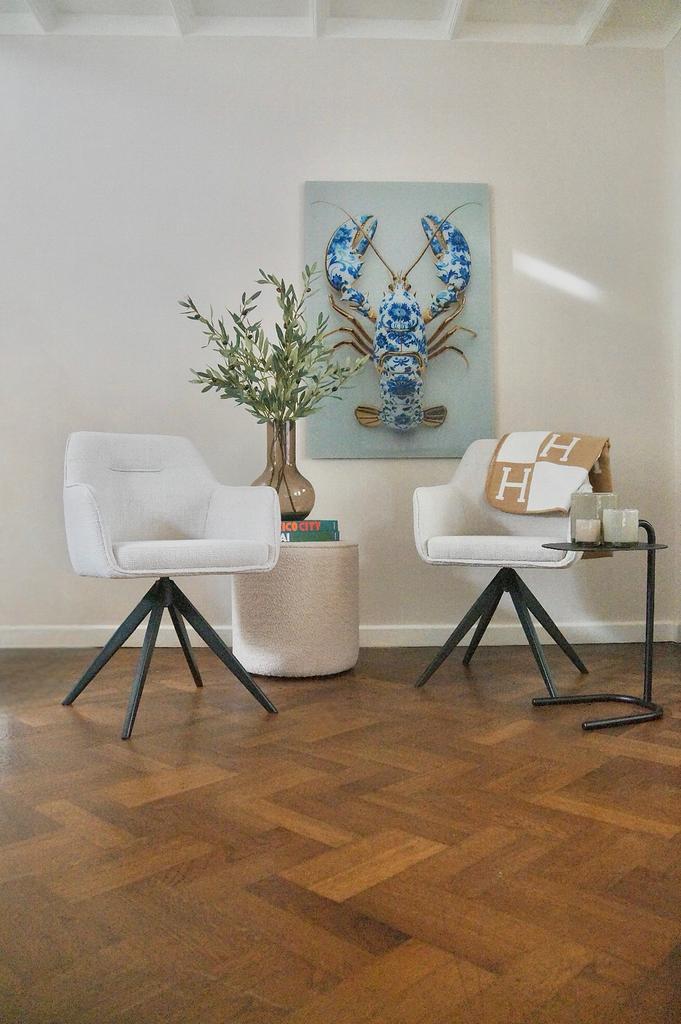 4x Luxe draaistoelen - Nieuw in doos - Direct leverbaar, Huis en Inrichting, Stoelen, Nieuw, Vier, Stof, Wit, Ophalen of Verzenden