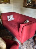 2 zitsbank en fauteuil , rood, Ophalen, Stof