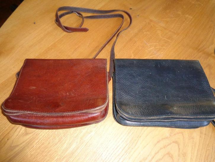 Dick Mol leren schoudertas, Sieraden, Tassen en Uiterlijk, Tassen | Schoudertassen, Zo goed als nieuw, Overige merken, Bruin, Leer