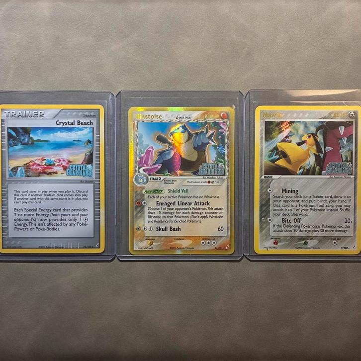 Pokemon Ex Crystal Guardians Stamped Reverse Holo 3x, Hobby en Vrije tijd, Verzamelkaartspellen | Pokémon, Zo goed als nieuw, Meerdere kaarten