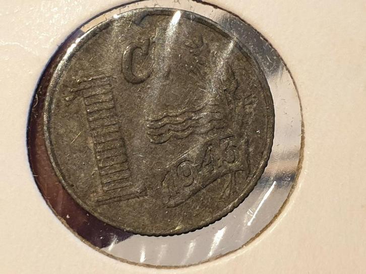 1 cent 1943 zink nr.2 (04), Postzegels en Munten, Munten | Nederland, 1 cent, Koningin Wilhelmina, Ophalen of Verzenden
