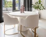 Eettafel Bloomstone – Wit – Richmond Interiors, Huis en Inrichting, Tafels | Eettafels, Ophalen, Zo goed als nieuw, Rond, 100 tot 150 cm