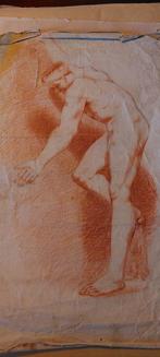 Rode Krijtstudie van een Naakte Man, Ophalen