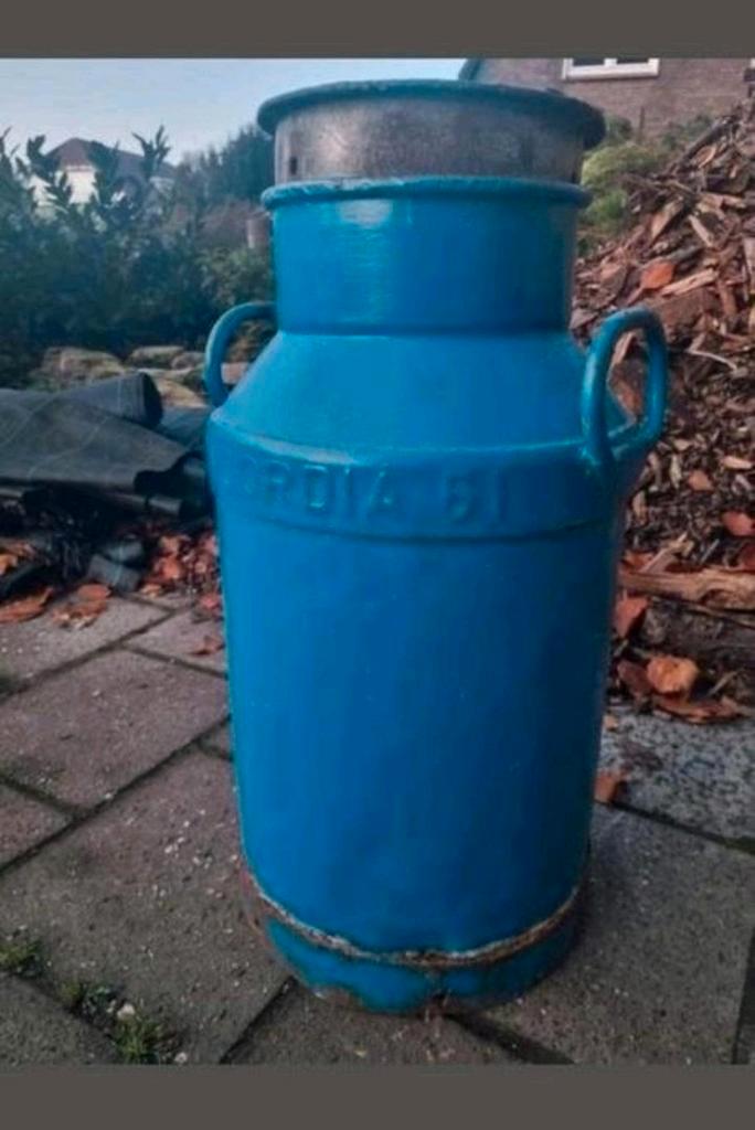 Concordia 61 melkbus blauw - melkbussen melk bus bussen, Tuin en Terras, Tuinwanddecoratie, Zo goed als nieuw, Ophalen of Verzenden