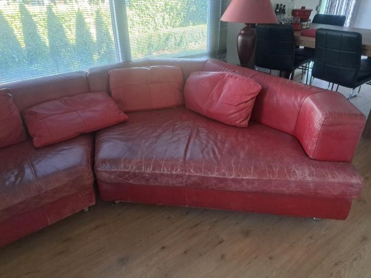 Rolf Benz hoekbank leer, Huis en Inrichting, Banken | Complete zithoeken, Gebruikt, Leer, Ophalen