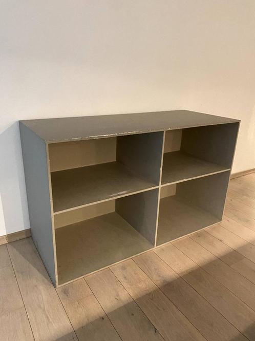 Rustieke houten open kast met 4 diepe vakken, Huis en Inrichting, Kasten | Wandmeubels, Gebruikt, Minder dan 100 cm, Minder dan 150 cm