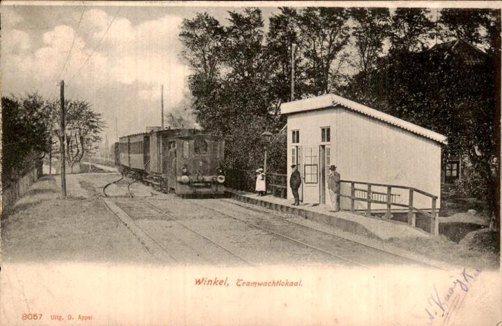 Winkel - Tramwachtlokaal - Perron, Verzamelen, Ansichtkaarten | Nederland, Gelopen, Noord-Holland, 1920 tot 1940, Ophalen of Verzenden