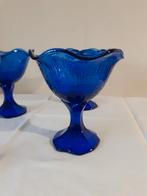 Vintage Frans Luminarc Cobalt Blauw ijs / fruit Coupe, Antiek en Kunst, Antiek | Glas en Kristal, Ophalen of Verzenden