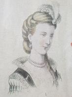Mooie antieke ingelijste kappersmode prent uit Duitsland., Antiek en Kunst, Ophalen of Verzenden