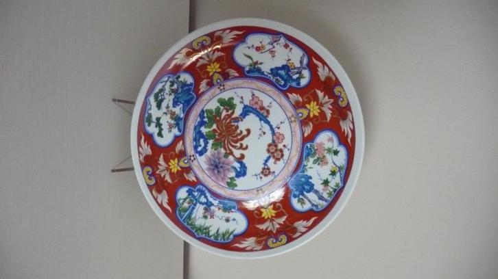 Prachtig groot bord Golden China 27 x 27 cm, Antiek en Kunst, Antiek | Wandborden en Tegels, Ophalen of Verzenden