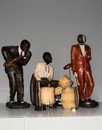Unieke Jazzband muzikanten beeldjes, vintage decoratie, Verzamelen, Beelden en Beeldjes, Ophalen, Gebruikt, Mens