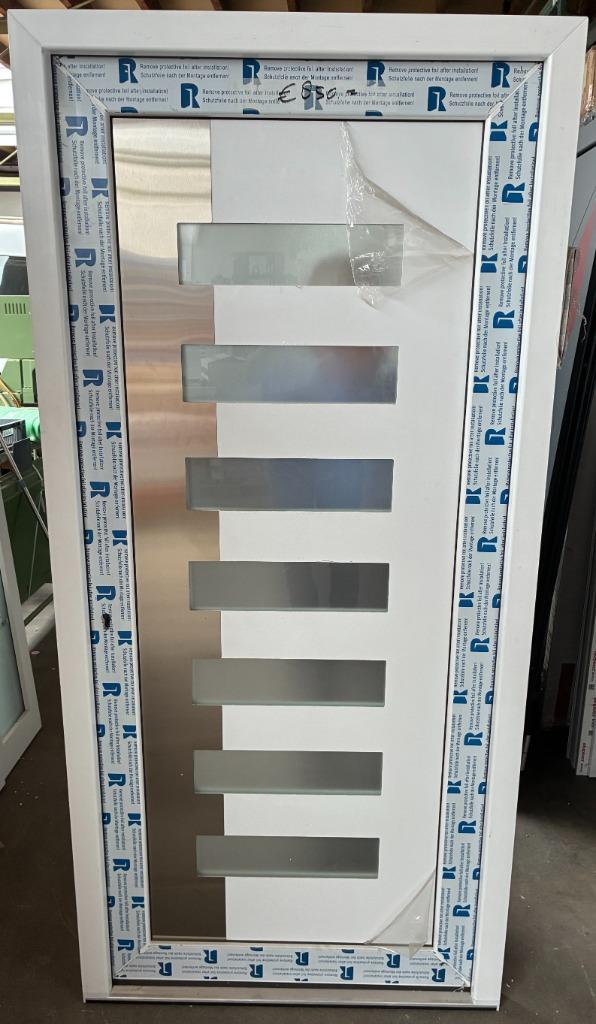 Kunststof voordeur 98 x 208 cm Links kleur wit, Doe-het-zelf en Verbouw, Deuren en Horren, Nieuw, Buitendeur, 200 tot 215 cm, 80 tot 100 cm