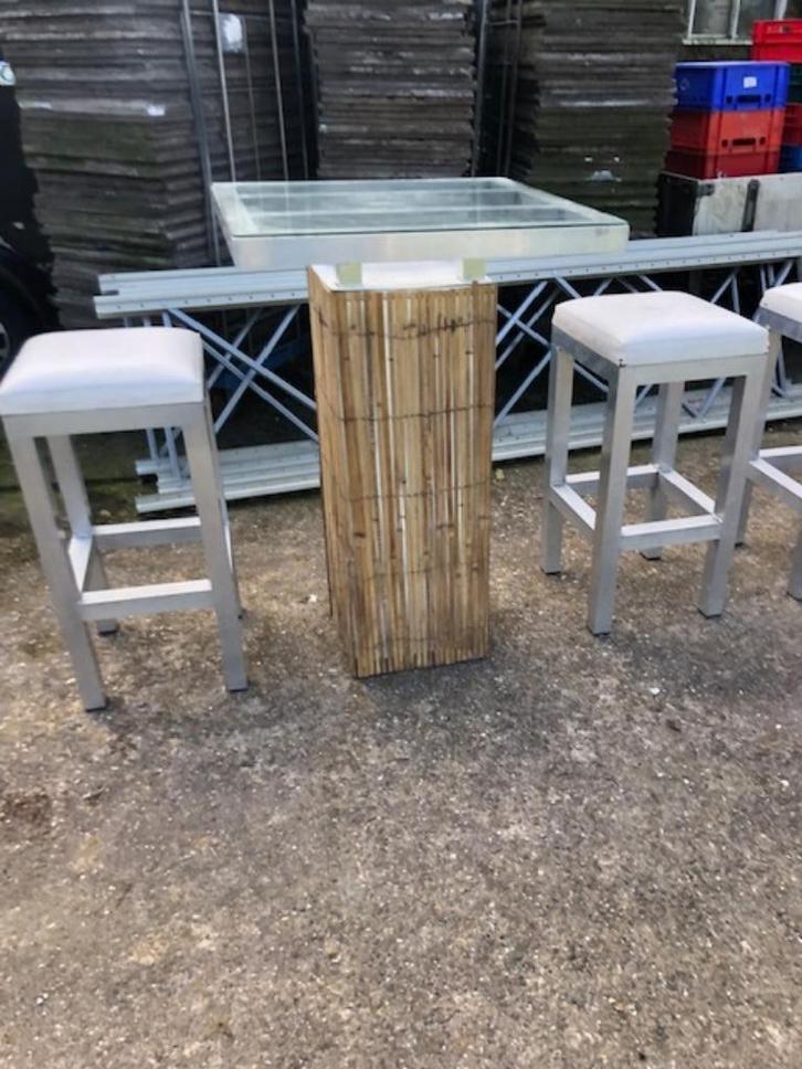 6 barkrukken/7 statafel/5 lage tafels, Huis en Inrichting, Barkrukken, Gebruikt, 5 krukken of meer, Ophalen