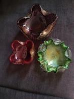 Murano asbakken of schalen 3 maten bruin groen rood, Ophalen of Verzenden