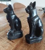 2 Egyptische bastet katten van,speksteen hoogte 17 cm, Ophalen of Verzenden