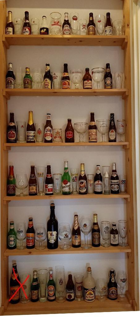 ZEER GOEDKOOP 37x Bierfles en bijpassend glas, Verzamelen, Biermerken, Gebruikt, Ophalen