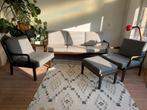 Danish Design Vintage driezits bank met 2 fauteuils, Ophalen, Gebruikt, Hout, Scandinavisch design