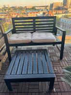 Ikea bankje + tafel (zwart geverfd), Ophalen, Gebruikt, Hout