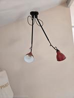 Rode Plafondlamp met Twee Armen, 50 tot 75 cm, Ophalen of Verzenden, Zo goed als nieuw, Metaal