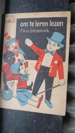 4 oude leren lezen boeken, kinderboeken school lees boeken, Ophalen of Verzenden, Gelezen