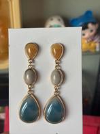 Nali kleurrijke hangende edelsteen oorbellen, Overige materialen, Hangers, Blauw, Nieuw
