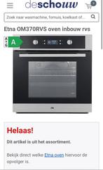 Etna inbouw oven OM370RVS bijna niet gebruikt!, Witgoed en Apparatuur, Ovens, Ophalen of Verzenden, Zo goed als nieuw, 45 tot 60 cm