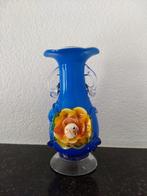 mureno glas vaasjes, blauw  + rood, Antiek en Kunst, Antiek | Glas en Kristal, Ophalen