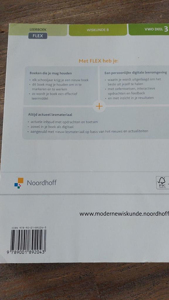 Moderne Wiskunde B VWO Deel 3 - Noordhoff, Boeken, Schoolboeken, Zo goed als nieuw, Wiskunde B, VWO, Ophalen of Verzenden