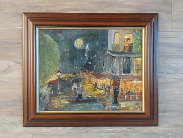 Schilderij # Raining summer night Paris  beschikbaar voor biedingen